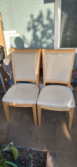Set of 2 Upholstered Dining Chairs A few stains that can easily be removed washing them