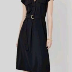 Ann Taylor Women's Cap Sleeve Pocket Shirtdress 
