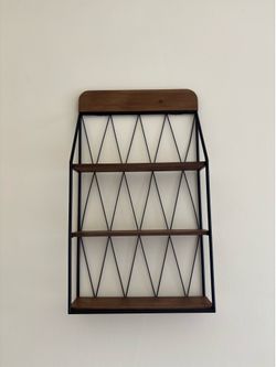 Coffee Bar Wall Shelf / Kitchen Organizer – Rustic Wood & Metal