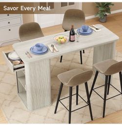 Bar Height Dining Table with Storage