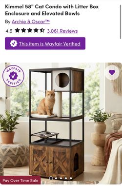58” Cat Condo With Litter box