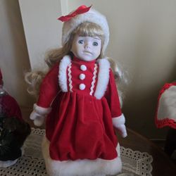 Vintage 16inch porcelain ice skating doll