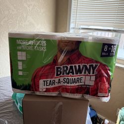 Brawny 8 Rolls =16 Tear A Square