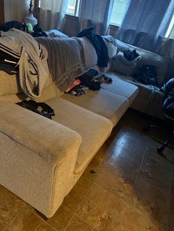 Couch tan color needs light wash 2 peice
