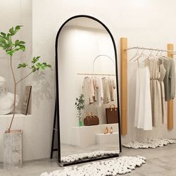 Arched Full Length Mirror, L71in. W31.5in. Floor Mirror with Stand, Arched Wall Mirror Full Length, Large Standing Mirror Full Length, Wall-Mounted Mi