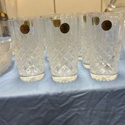 8 Crystal Glasses 