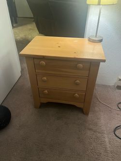 Light wood bedside table