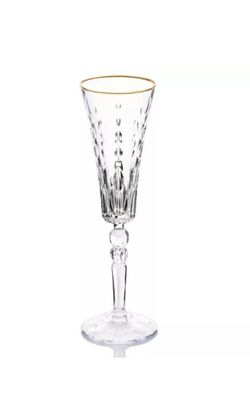 Lorren Home Trends Marilyn Gold Flutes, Set of 4