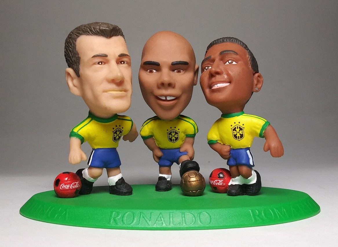 Coca Cola SoccerStarz Brazil Big Heads Corinthian Figures Dunga Ronaldo  Romario