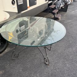 Cast Iron Glass Table