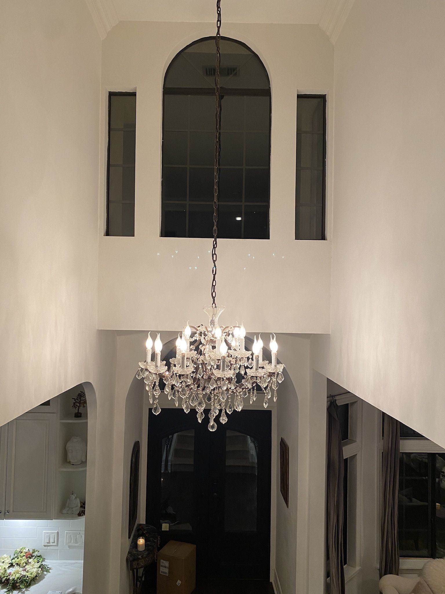 Restoration Hardware 19TH C. ROCOCO IRON & CRYSTAL ROUND CHANDELIER 33"