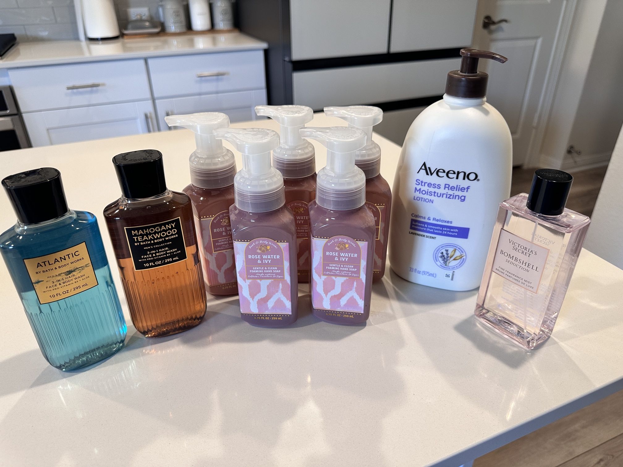 Bath & Body Works Hand Foaming Hand Soap With Bodywash With Aveeno and Victoria Secret Bombshell