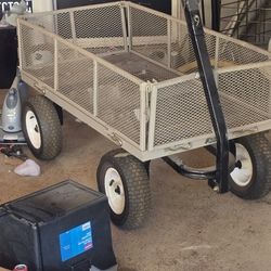 4’ x 2’ Heavy-Duty Steel Mesh Lawn / Garden Cart – Needs Tires
