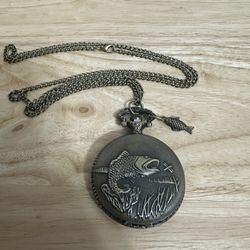🐟 Vintage Fish Pocket Watch – Beautifully Crafted Collectible 🕰️