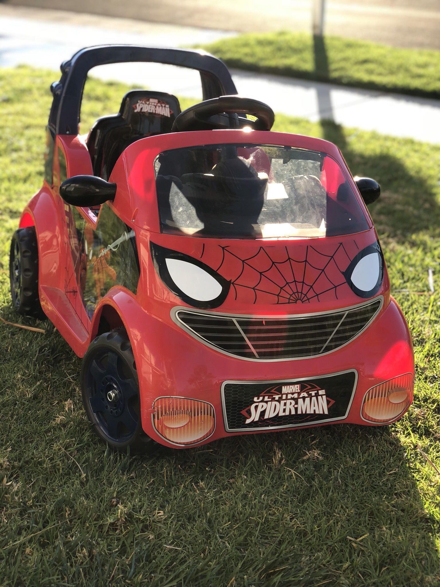 MARVEL THE ULTIMATE SPIDER-MAN POWERED ELECTRIC CAR UPGRADED NEW BATTERY POWER WHEELS