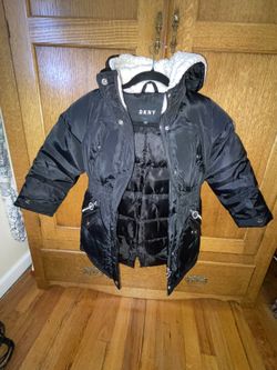 Girls DKNY Black Coat. Size 6X