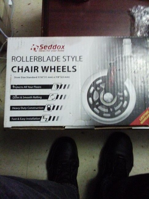 RollerBlabe Style Chair Wheels Stem Size Standard 7/16"(11mm) X 7/8"(22 mm)