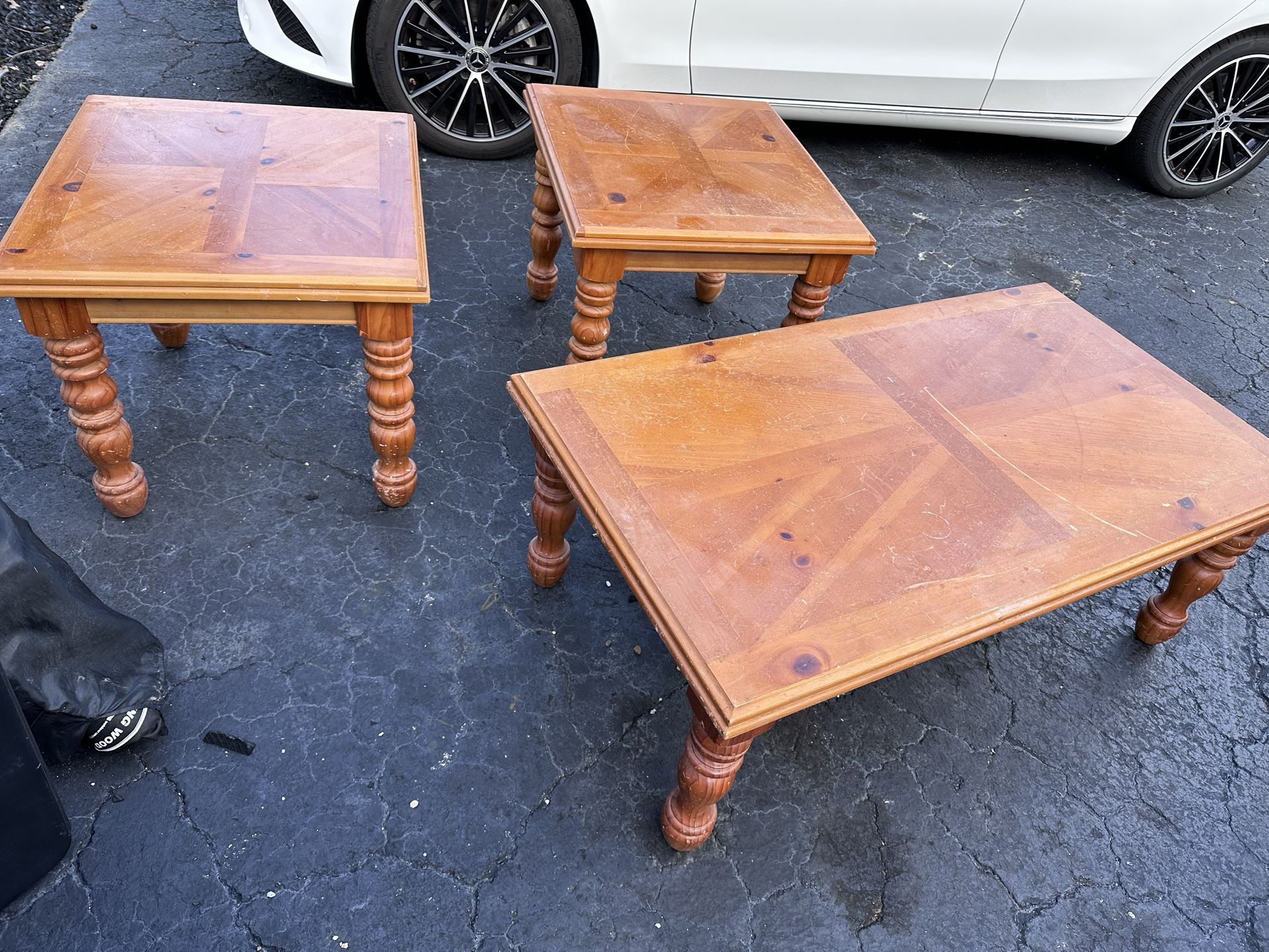 Wood Living Room Table Set | End Tables | Coffee Table