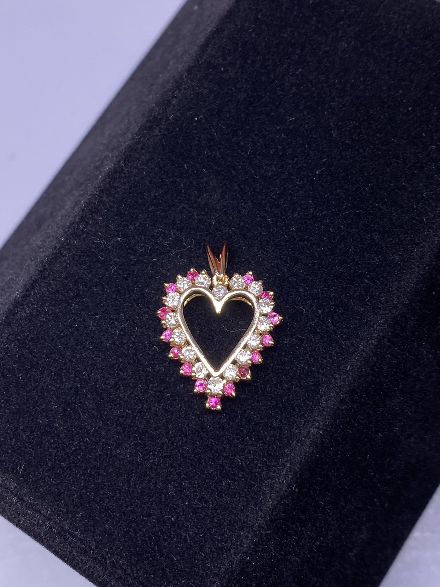 10k Diamond Ruby Heart Pendant