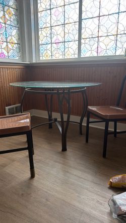 Glass table and chairs