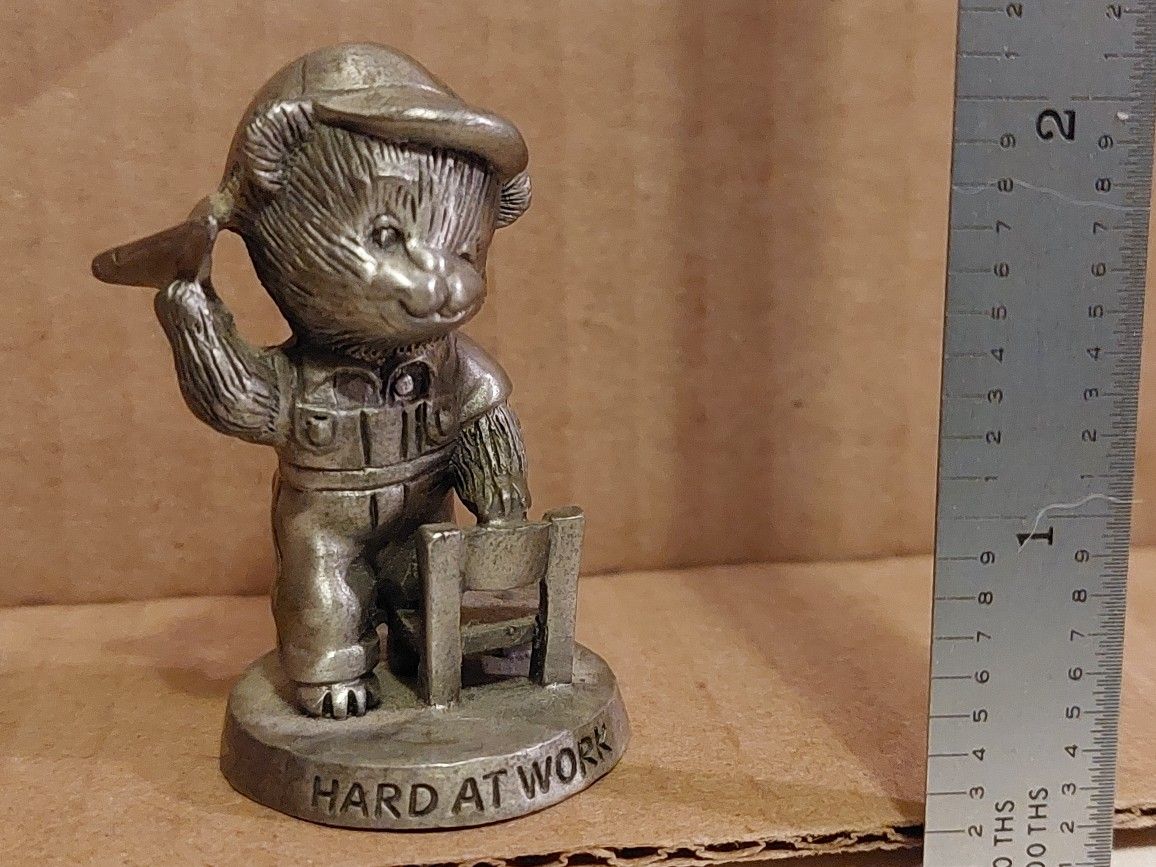Avon Pewter Figurine Hard At Work 1983