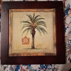 Ceramic Palm Tree Set Signed