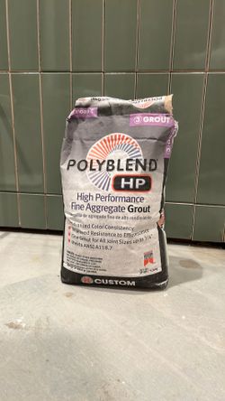 Grout sanded polyblend by custom color rolling fog grey