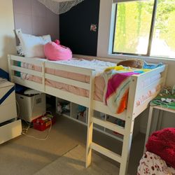Twin Semi-Loft Bed Frame and Casper Twin Mattress