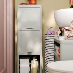 3 Tier Sage Green Plastic Cupboard Storage