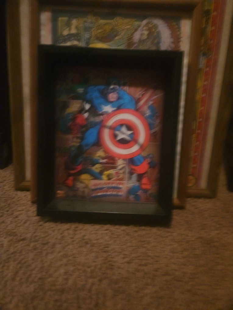 Captain America Vinyl Framed Art