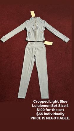Cropped Light blue Lululemon Set