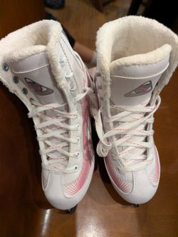 Softec Youth Figure Ice Skates - White/Pink, Size 3
