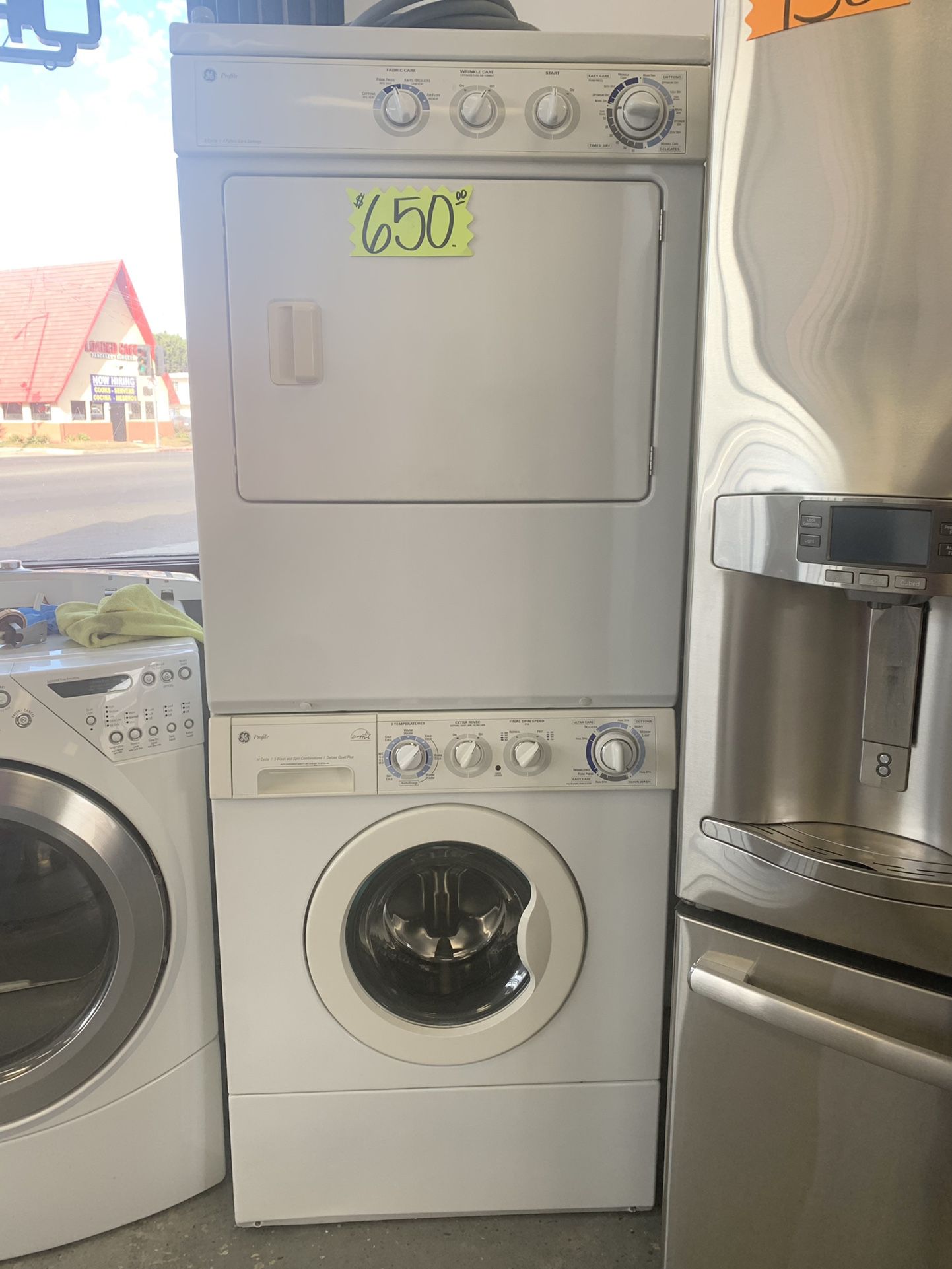 GE washer and gas dryer