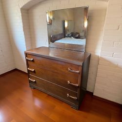 Free Delivery - Vintage MCM Dresser & Mirror 
