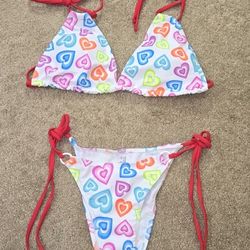 Heart Brazilian Bikini Size Large