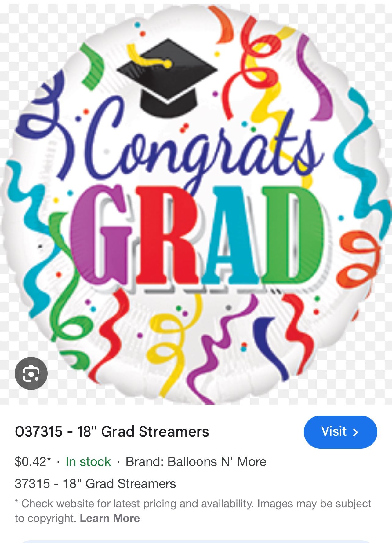 Congrats Grad Mylar Balloons