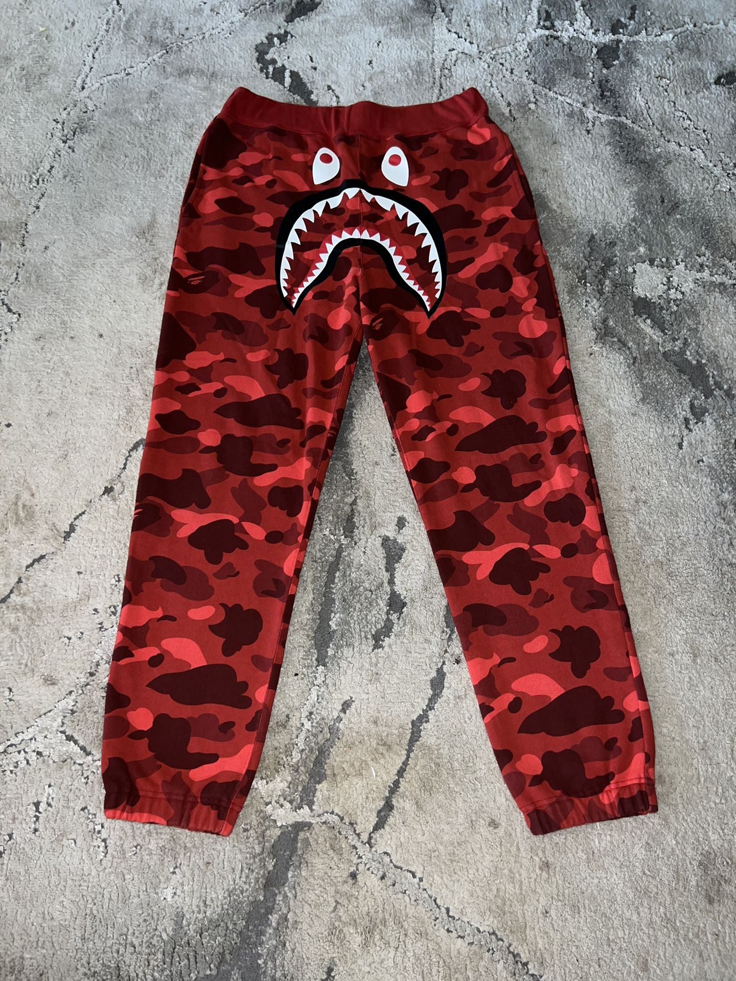 Bape Red Camo Shark Sweat Pants🩸