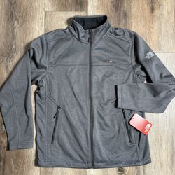 The North Face Mens Full Zip Windfall Jacket Large Gray Pockets Polyester Golf District