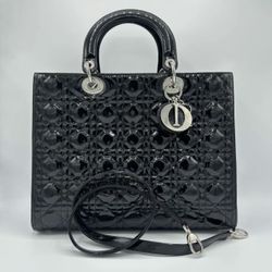 Lady Dior Cannage Quilt Bag in Large