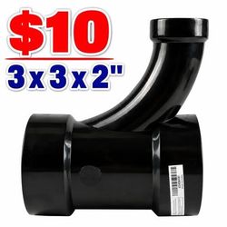 ABS DWV Combination Wye & 1/8 Bend (H x H x H) 3" x 3" x 2"