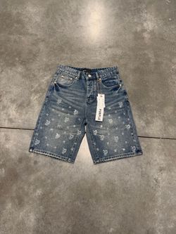 Purple Light Blue Rhinestone Shorts