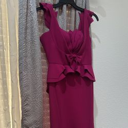 Long Fancy Hot Pink Dress (SIZE 42)