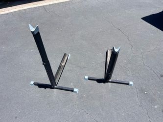 Bike stands. Upright.