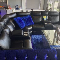 Beautiful Furniture Sofa And Loveseat 2Power Recliners On Sale Now For $1899 With Free Carpet