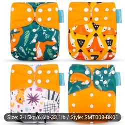 4 Piece Reusable Cloth Diaper Set NEW