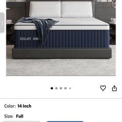 Full Mattress, 14Inch Medium Plush Euro Top Memory Foam Hybrid Mattress, Edge Support & Pressure Relief Individual Pocket Springs Full Size Mattresses