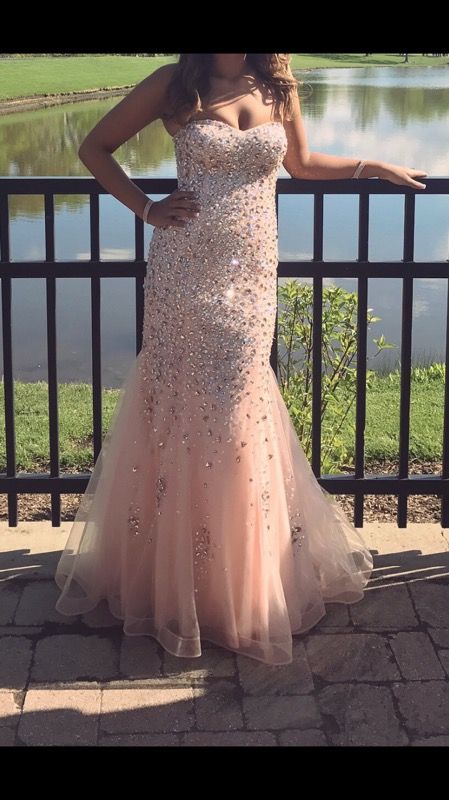 Mermaid Bedazzled pink dress