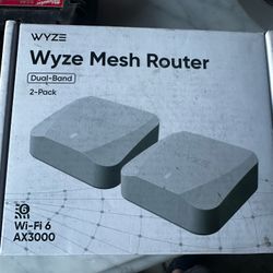 Wyze AX3000 Dual-Band Wi-Fi 6 Mesh, Covers 3000 Sq. ft, Replaces Router +Extender, Wired Backhaul, 2x 1 Gbps ports (2-pack)