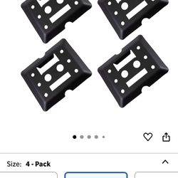 -Track Tie Down Mini Trailer Plates 6" x 5", 2 Etrack & 2 F Track Slots Heavy Duty Black Steel, Bolt-on Etracks Cargo Tie-Downs for Trucks, Vans, Trai