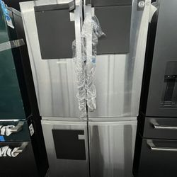 GE Profile Quad 4 Door Stainless Steel Refrigerator With Ice Maker